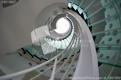 Image of modern glass spiral staircase