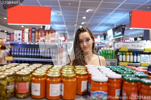 Image of young woman shopping