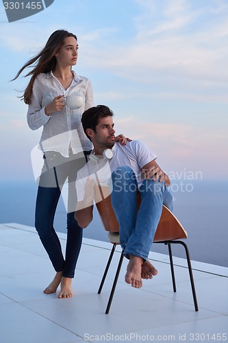 Image of happy young romantic couple have fun arelax  relax at home