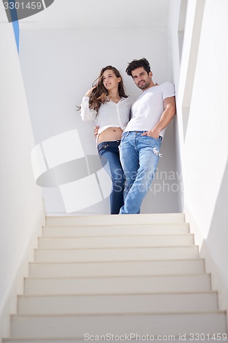 Image of happy young romantic couple have fun arelax  relax at home