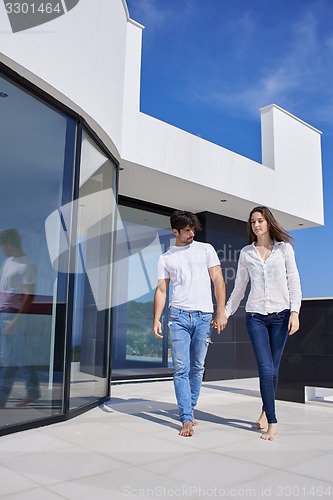 Image of happy young romantic couple have fun arelax  relax at home