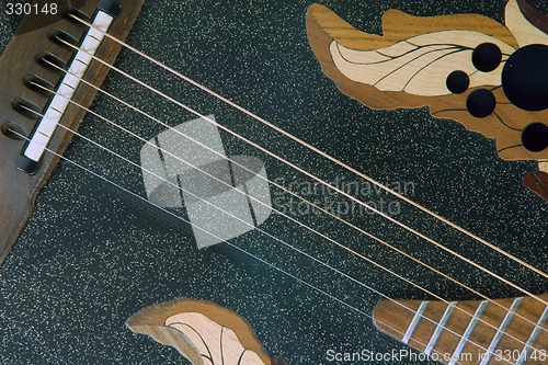 Image of black guitar detail