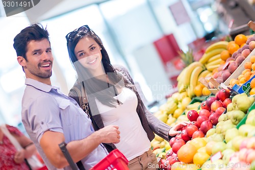 Image of couple shopping in a supermarket