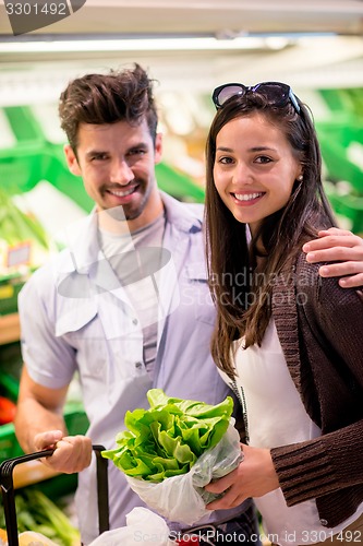 Image of couple shopping in a supermarket
