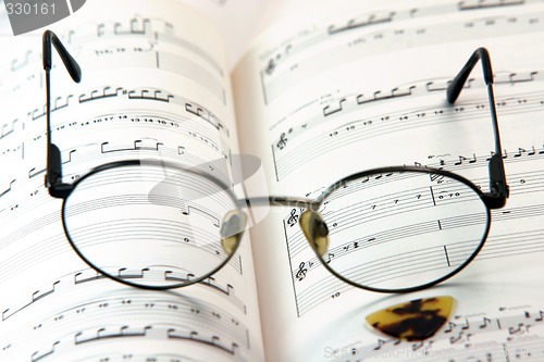 Image of spectacles on book
