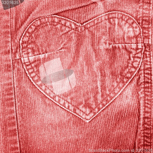 Image of red old velvet jeans