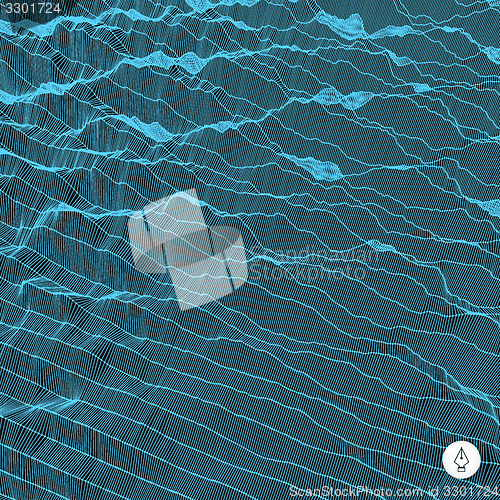 Image of Abstract grid background. Water surface. Vector illustration. 