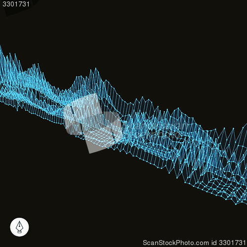 Image of Network abstract background. 3d technology vector illustration. 