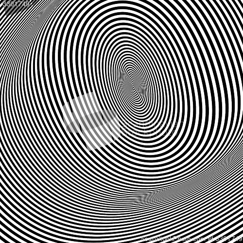 Image of Pattern with optical illusion. Black and white background. 