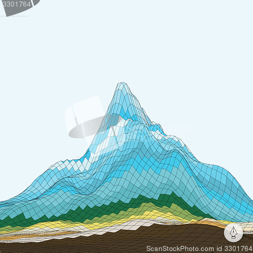 Image of Abstract background with mountain. Mosaic. 