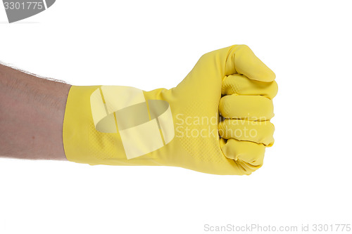 Image of Rubber glove, making fist