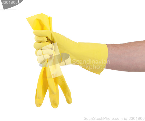 Image of Rubber glove isolated