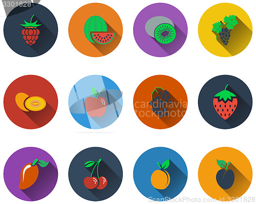 Image of Set of fruit icons