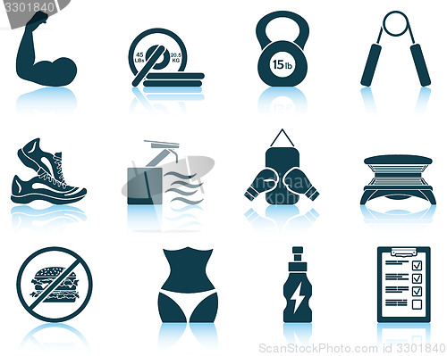Image of Set of fitness icons