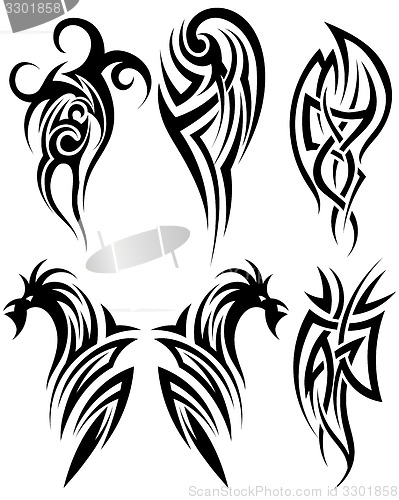 Image of Set of tribal tattoos