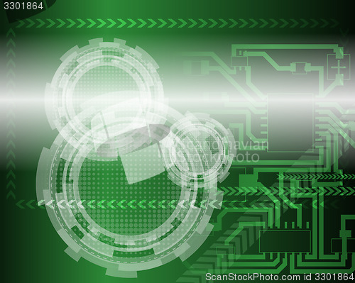 Image of Technological green background