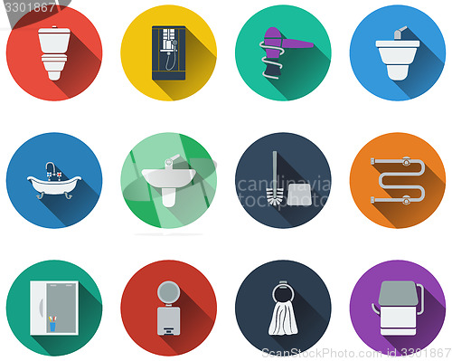 Image of Set of bathroom icons