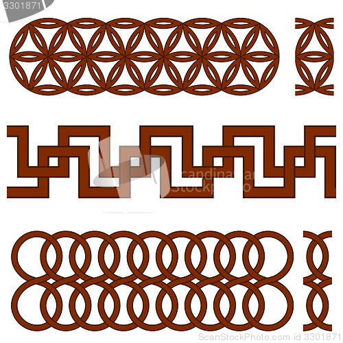 Image of Oriental geometrical seamless borders