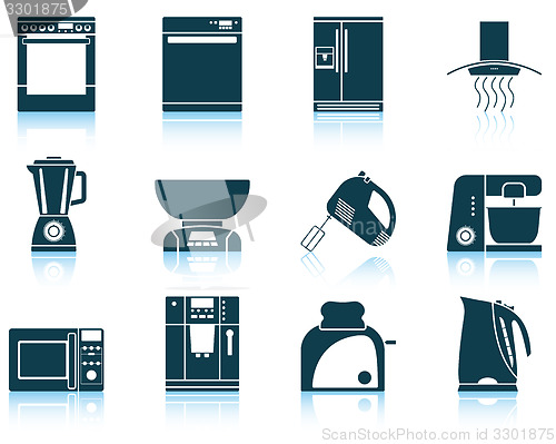 Image of Set of kitchen equipment icon