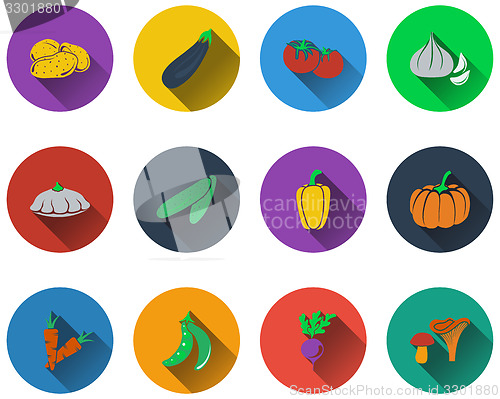 Image of Set of vegetables icons