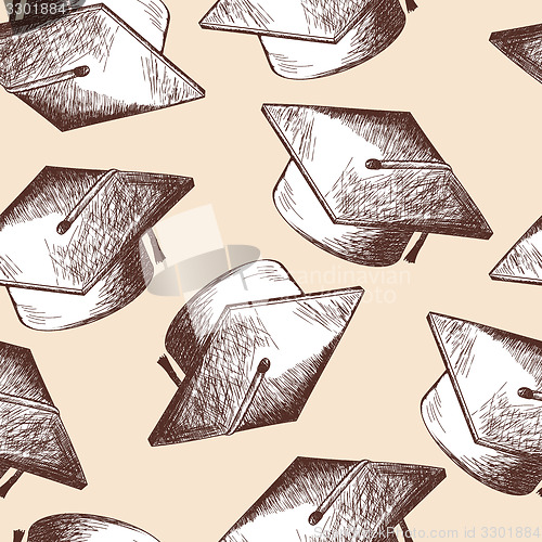 Image of Graduation cap seamless pattern