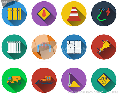 Image of Set of construction icons 