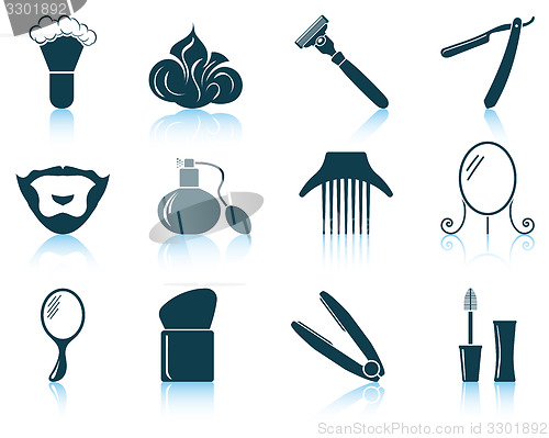 Image of Set of barber icons