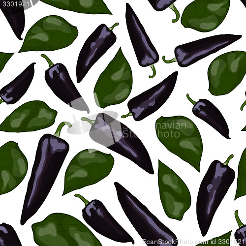 Image of Fresh violet peppers seamless pattern