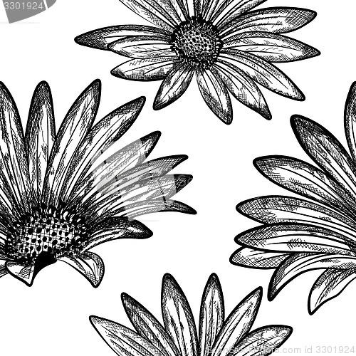 Image of Doodle floral seamless vector pattern