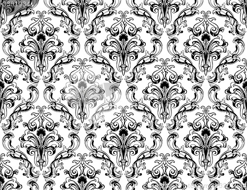 Image of Damask seamless vector pattern