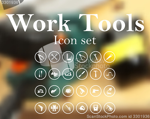 Image of Work tools icon set