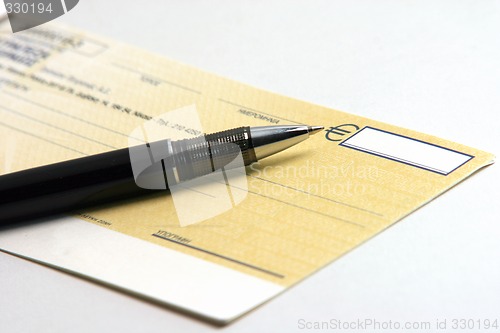 Image of writing check