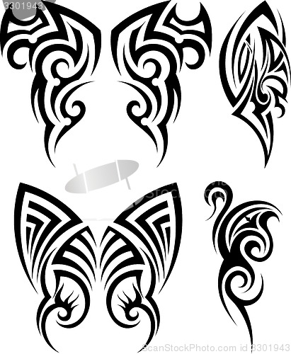 Image of Set of tribal tattoos