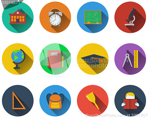 Image of Set of school icons