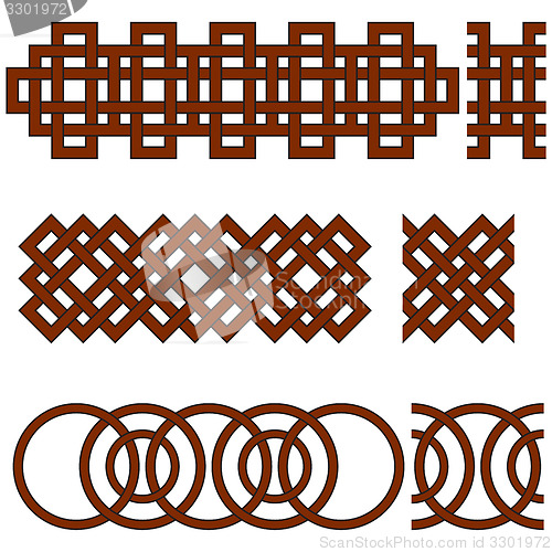 Image of Oriental geometrical seamless borders