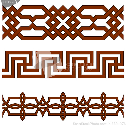 Image of Oriental geometrical seamless borders