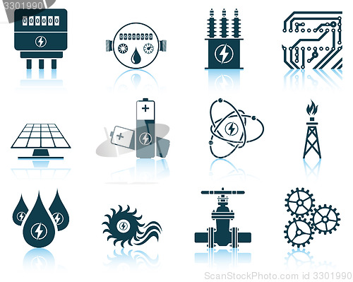 Image of Set of energy icons