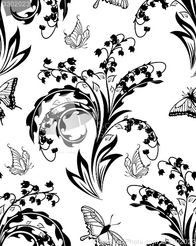 Image of Seamless vector floral pattern.