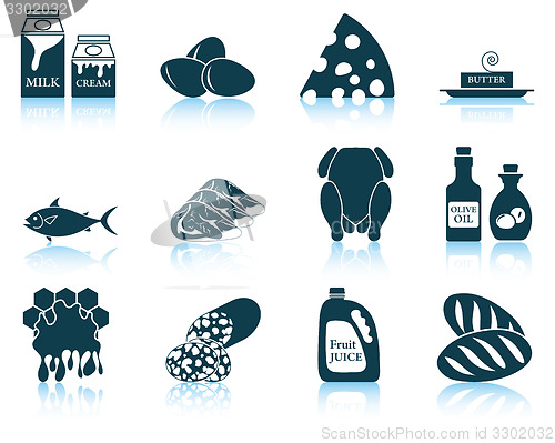 Image of Set of food icons