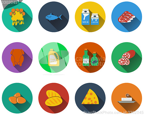 Image of Set of food icons