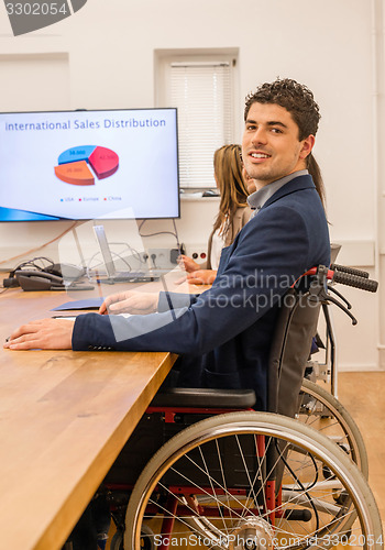 Image of inclusion - portrait of a man in wheelchair