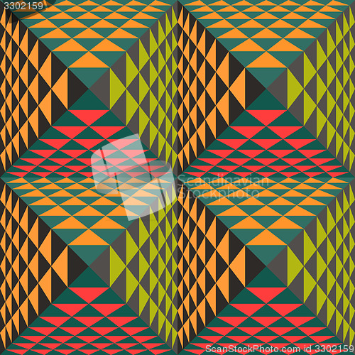 Image of Abstract geometrical background with pyramids. Seamless pattern.