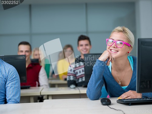 Image of students group in computer lab classroom
