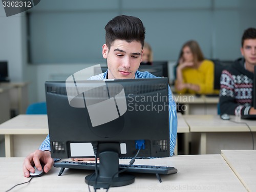 Image of students group in computer lab classroom