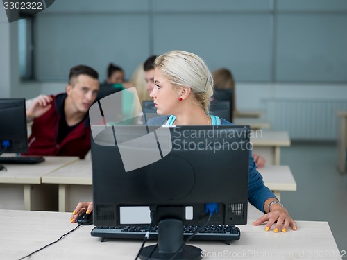 Image of students group in computer lab classroom