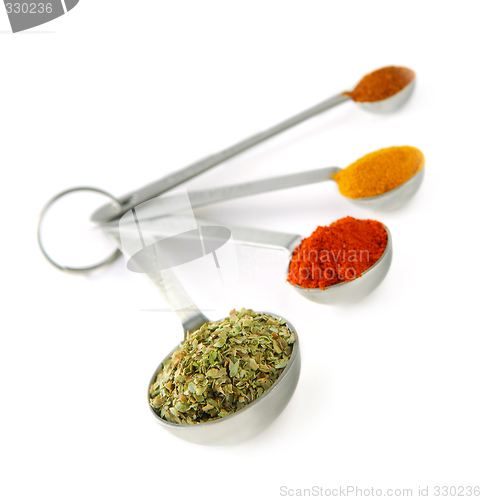 Image of Spices in measuring spoons
