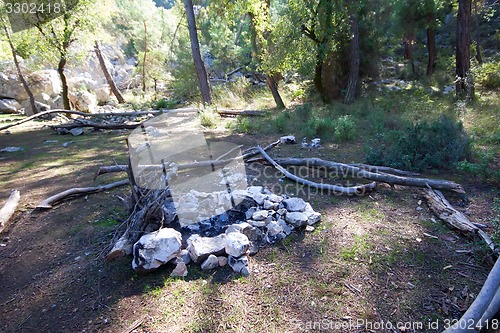 Image of Tourist camp in a mountain forest