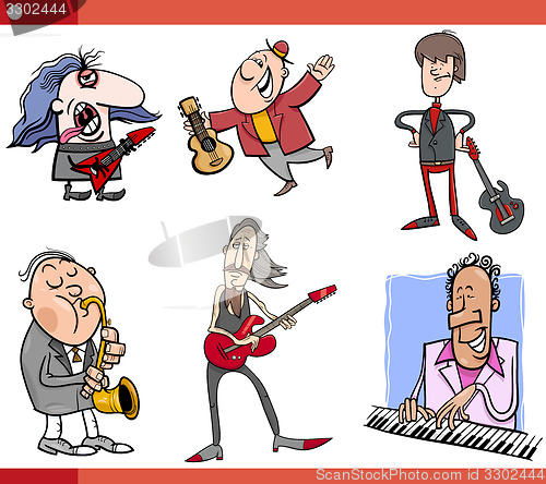 Image of musicians characters set cartoon