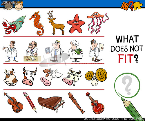Image of what does not fit game cartoon