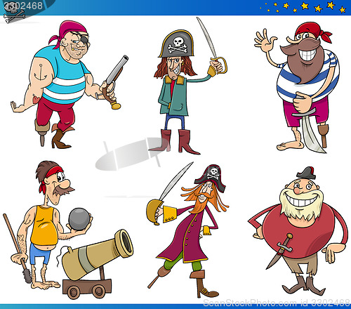 Image of Pirates Cartoon Characters Set